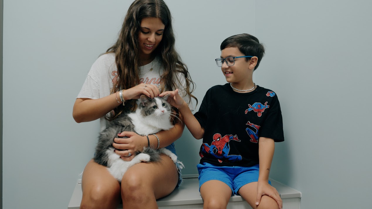 Woman & Boy With Cat | Vets In Mount Pleasant SC | Animal Hospitals Of The Lowcountry